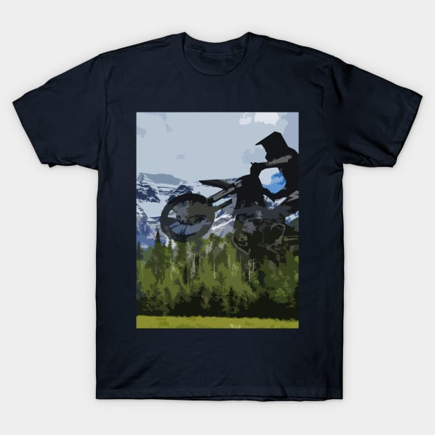 Mountain View Racer - Mount Robson Motocross Rider T-Shirt by Highseller